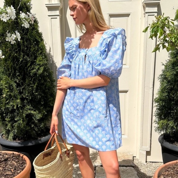 NEW Emerson Fry ADELINA LONG SLEEVE DRESS SUNDAY FLOWERS ORGANIC small - Picture 1 of 12